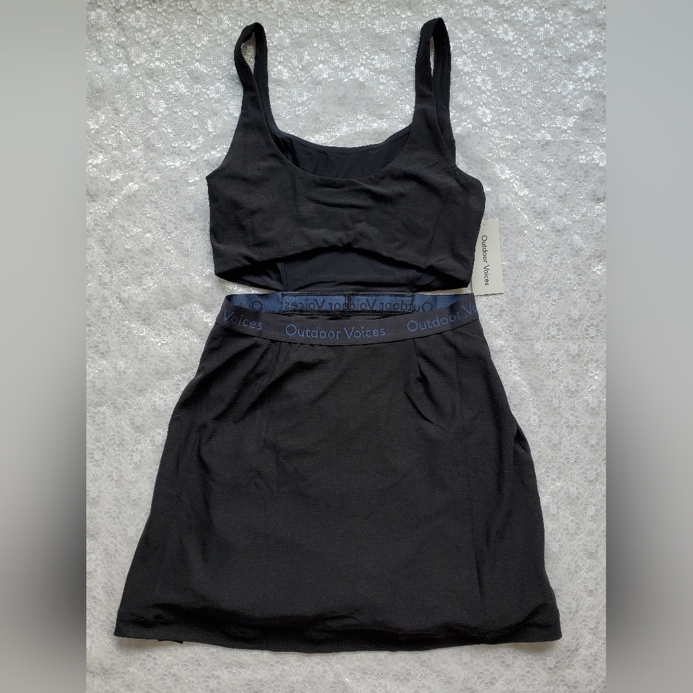 NWT Outdoor Voices Black Court Dress | size s
